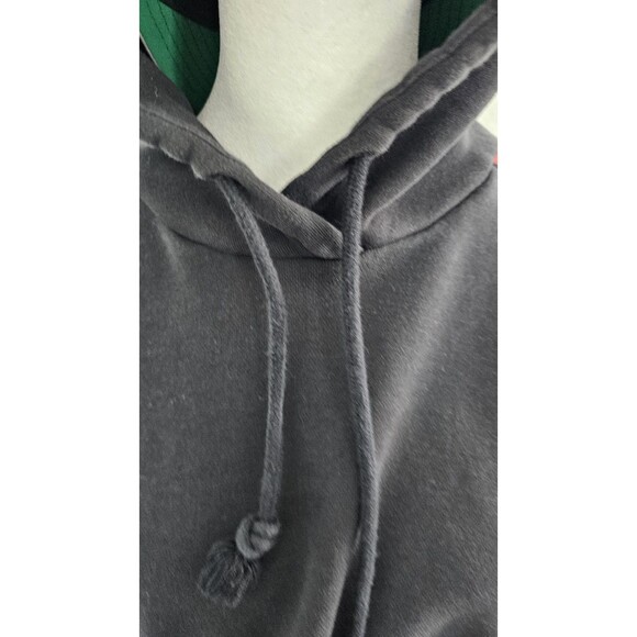 Womens Extra Large Adidas Adicolor Tricolor Trefoil Oversozed Crop Hoodie Black - Picture 3 of 12